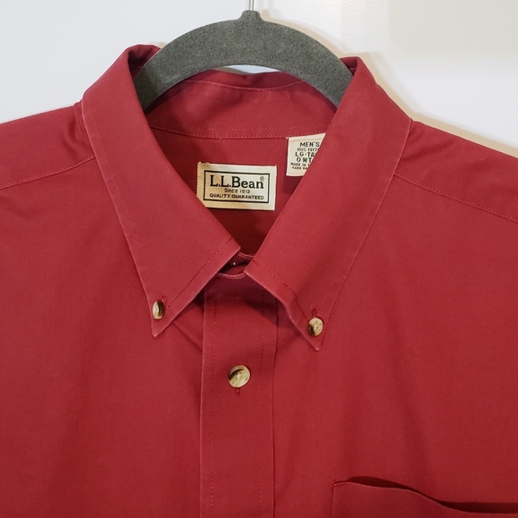 L.L Bean Size Large Tall Button Down Long Sleeve Shirt Cranberry Red Co… - Picture 6 of 12
